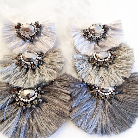Gray Tassel Fringe Earring Bundle - Picture 2 of 4